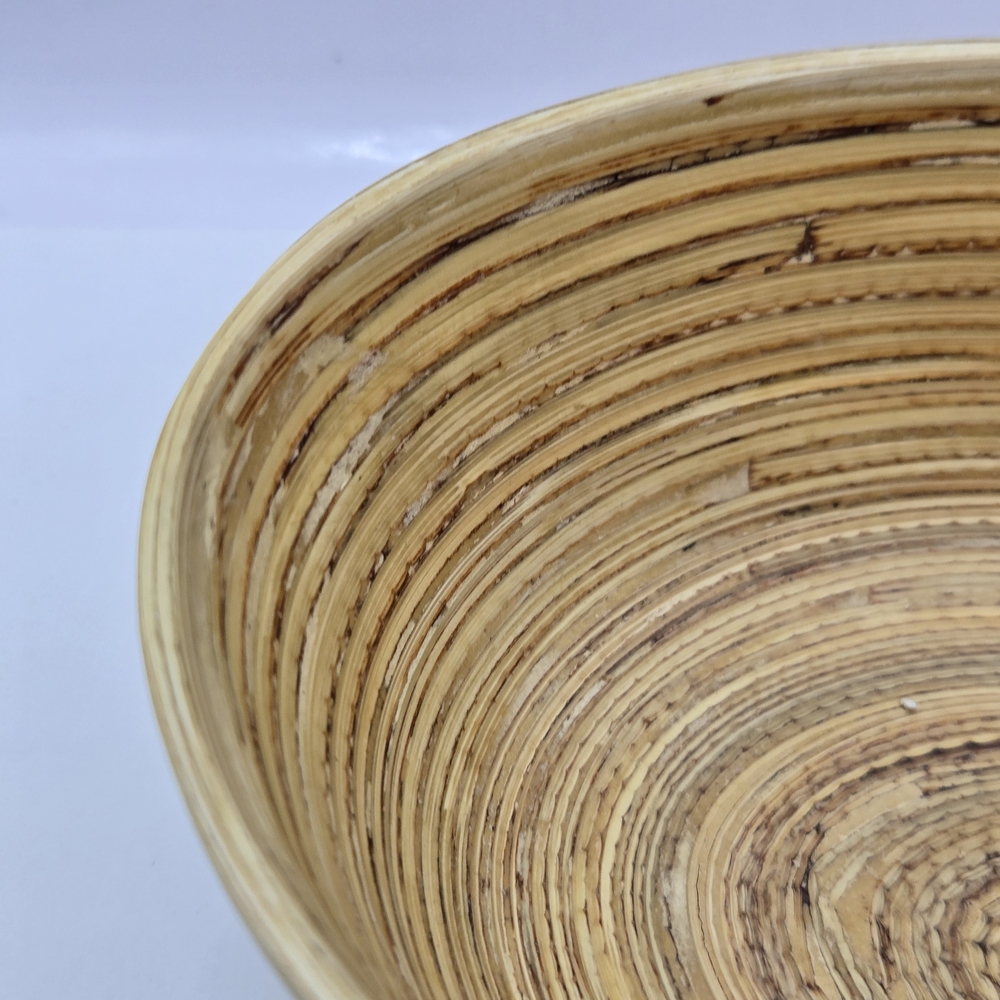 Hand Crafted Green and Tan Decorative Bowl - Picture 3 of 16
